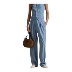 Polo Ralph Lauren Women's Chambray Wide-Leg Pant, Size 8, NWT